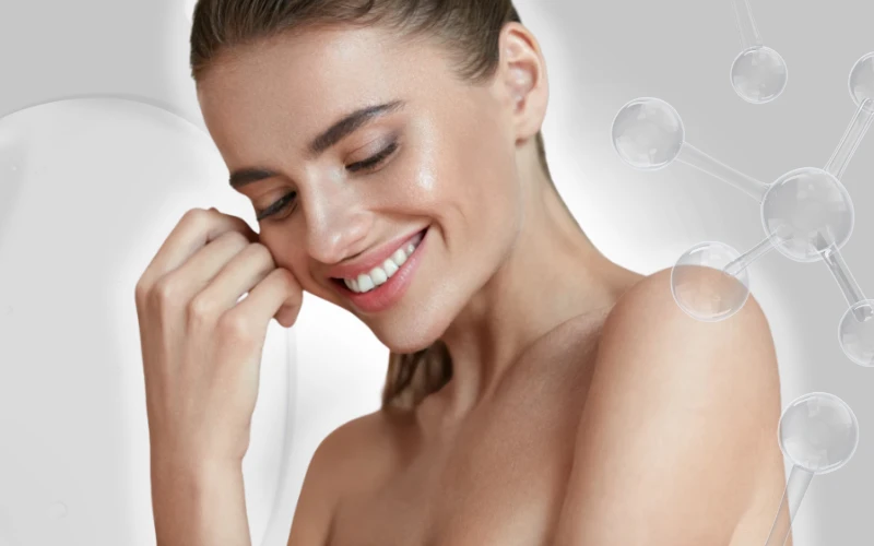 Woman smiling with radiant skin after Botox.